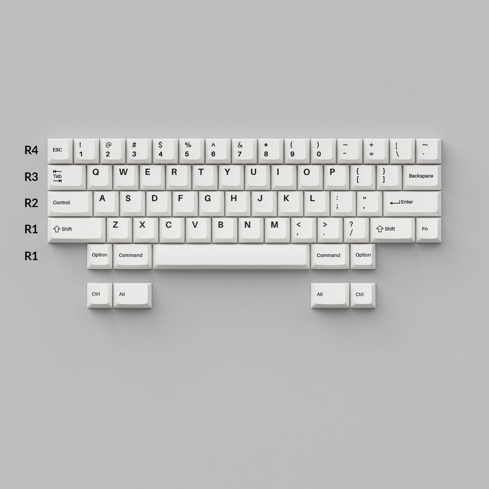 Perfil Cherry Doble - Juego Completo de Keycaps PBT - Negro sobre Blanco - Arco