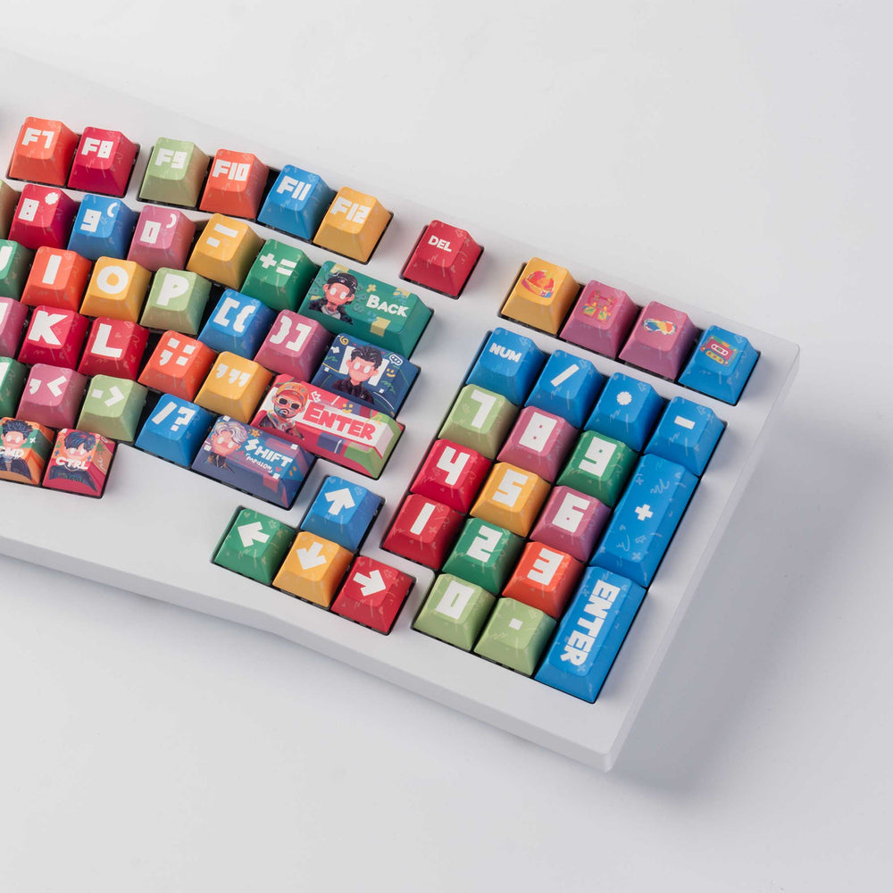 Raper - Cherry Perfil Dye-Sub PBT Juego Completo de Keycaps