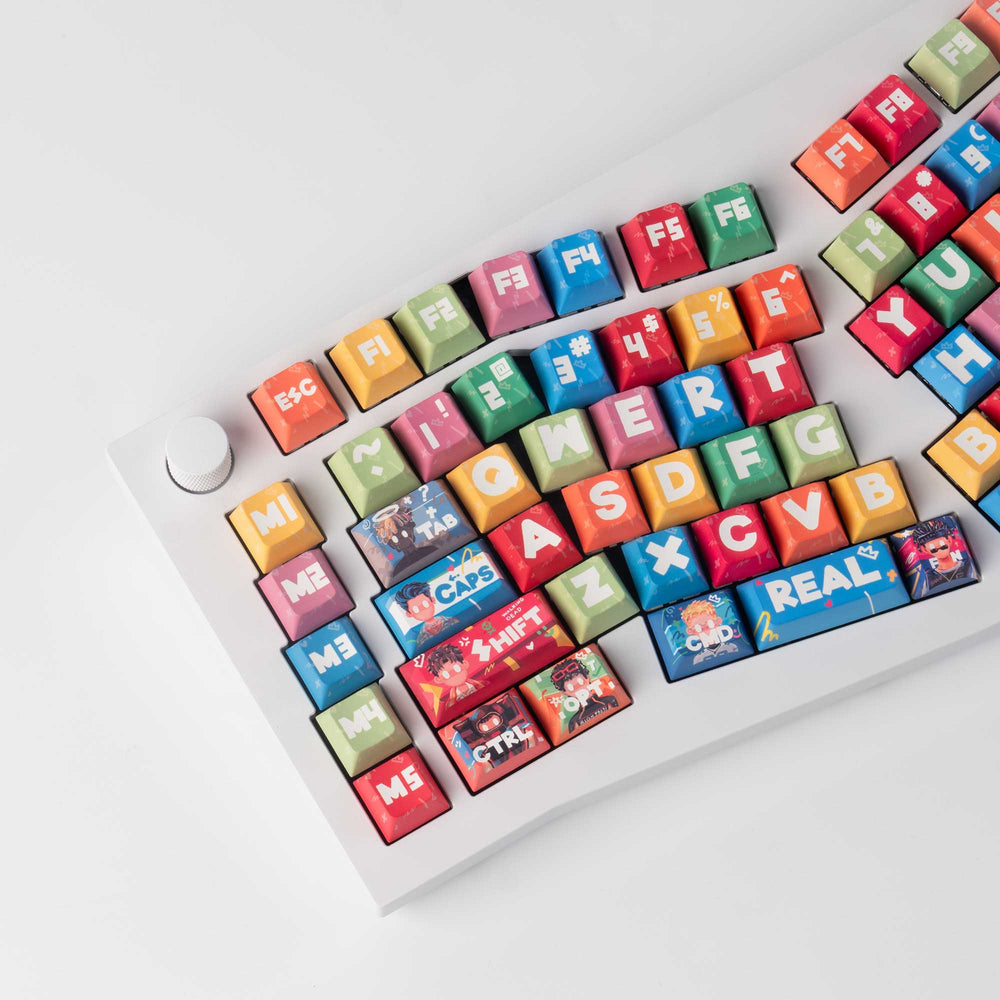 Raper - Cherry Perfil Dye-Sub PBT Juego Completo de Keycaps