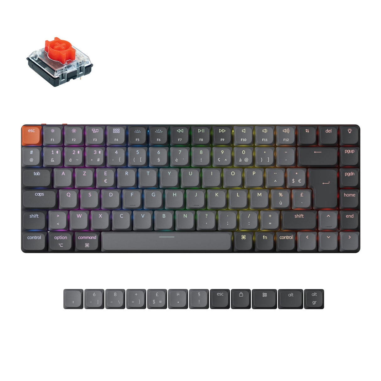 Colección de teclado mecánico personalizado inalámbrico Keychron K3 Max QMK/VIA con distribución ISO