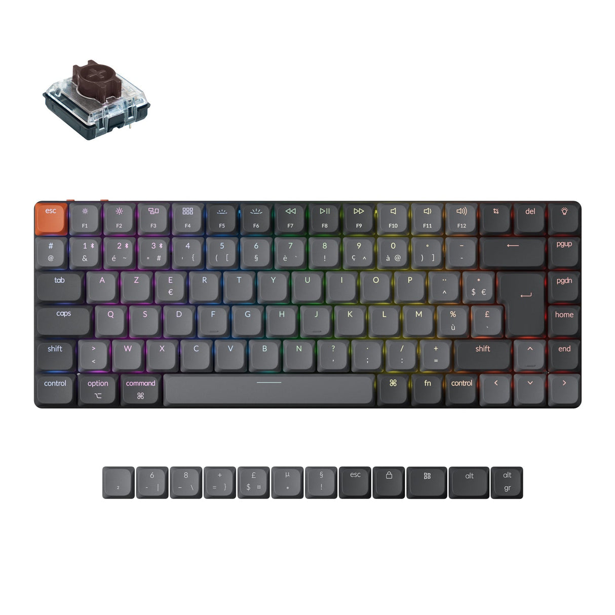 Colección de teclado mecánico personalizado inalámbrico Keychron K3 Max QMK/VIA con distribución ISO