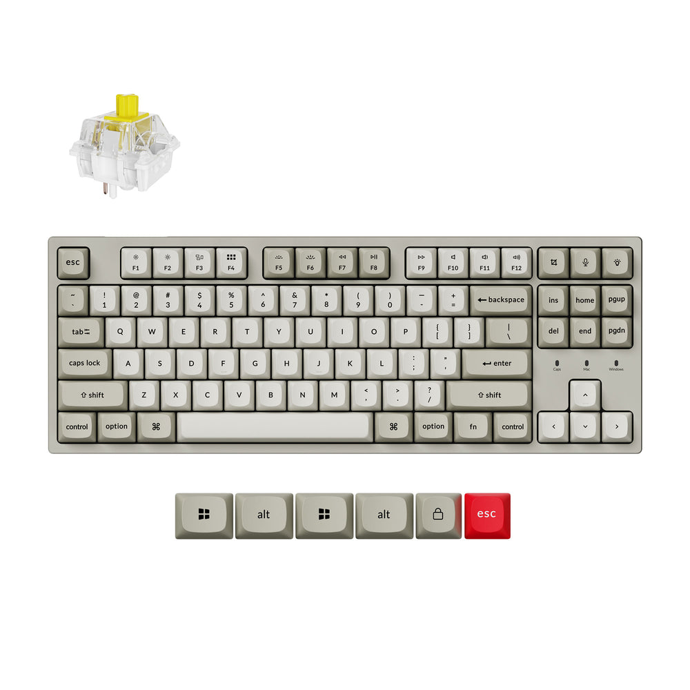 Keychron C1 Pro 8K QMK Teclado Mecánico Personalizado por Cable (Distribución US ANSI)