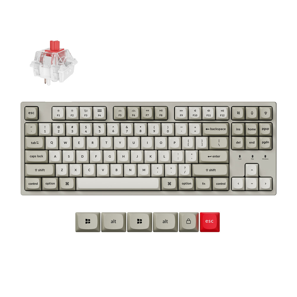 Keychron C1 Pro 8K QMK Teclado Mecánico Personalizado por Cable (Distribución US ANSI)
