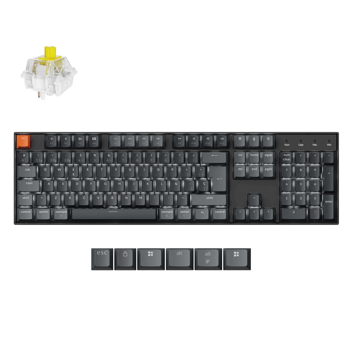 Colección de teclado mecánico inalámbrico Keychron K10 QMK con distribución ISO (Versión 2)