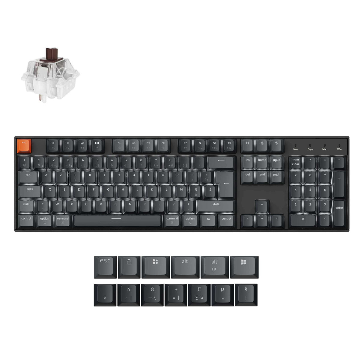 Colección de teclado mecánico inalámbrico Keychron K10 QMK con distribución ISO (Versión 2)
