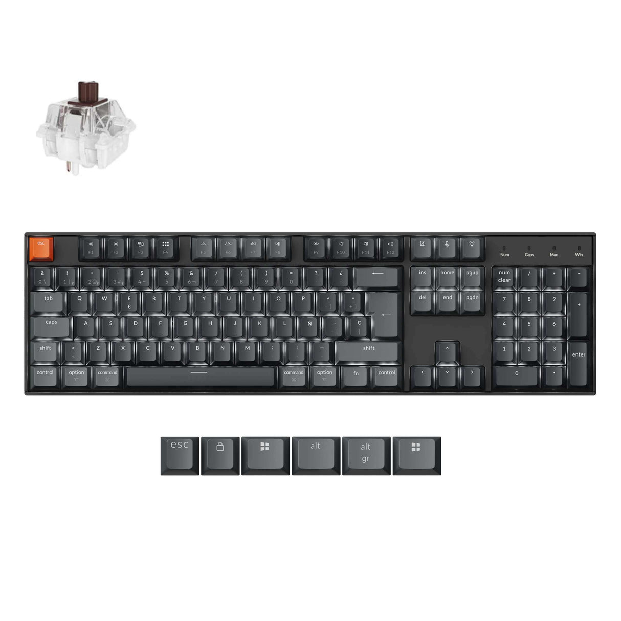 Colección de teclado mecánico inalámbrico Keychron K10 QMK con distribución ISO (Versión 2)