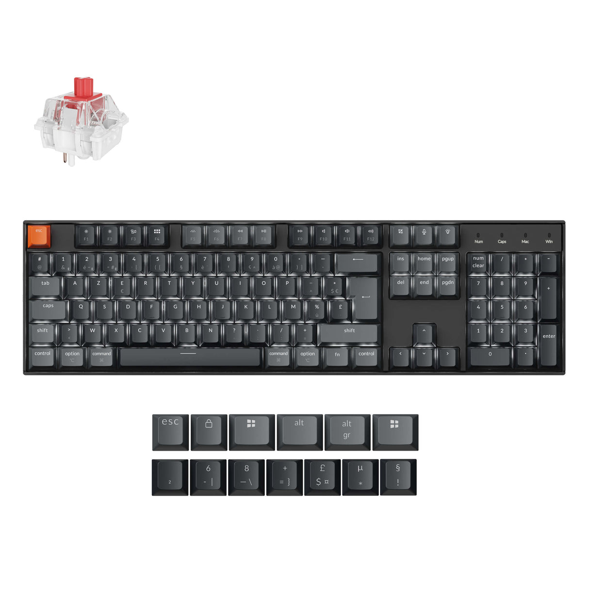 Colección de teclado mecánico inalámbrico Keychron K10 QMK con distribución ISO (Versión 2)