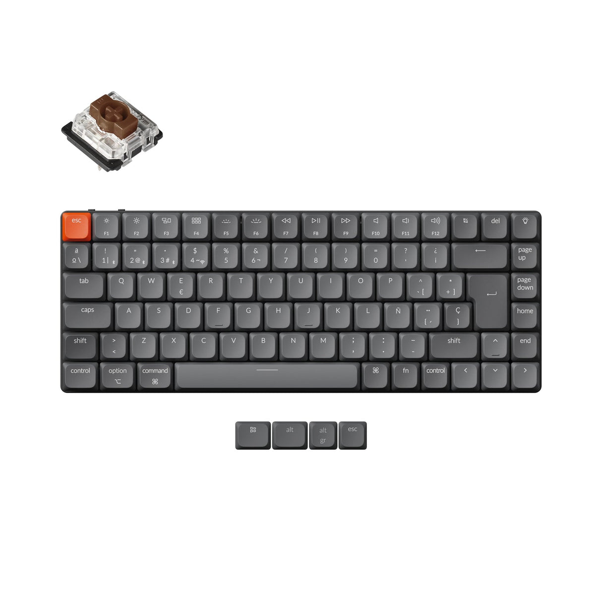 Colección de teclado mecánico personalizado inalámbrico Keychron K3 Max QMK/VIA con distribución ISO