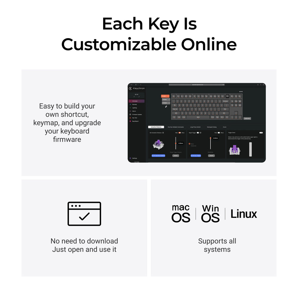 Teclado Personalizado Inalámbrico Keychron Q3 HE QMK (Distribución US)