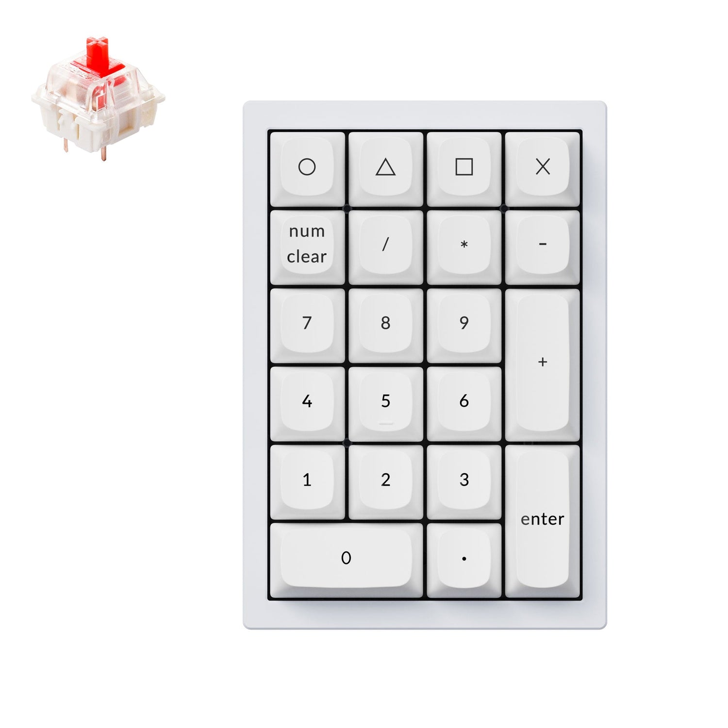 Keychron Q0 QMK VIA custom number pad full aluminum white frame for Mac Windows RGB backlight with hot swappable Gateron G Pro switch red