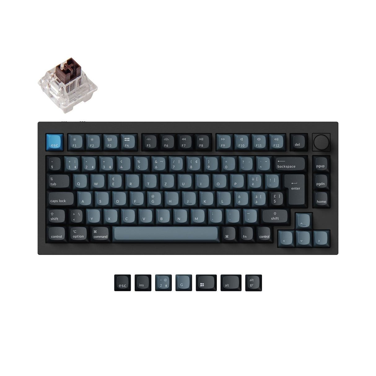 Colección de teclados mecánicos personalizados inalámbricos Keychron Q1 Pro QMK/VIA con distribución ISO