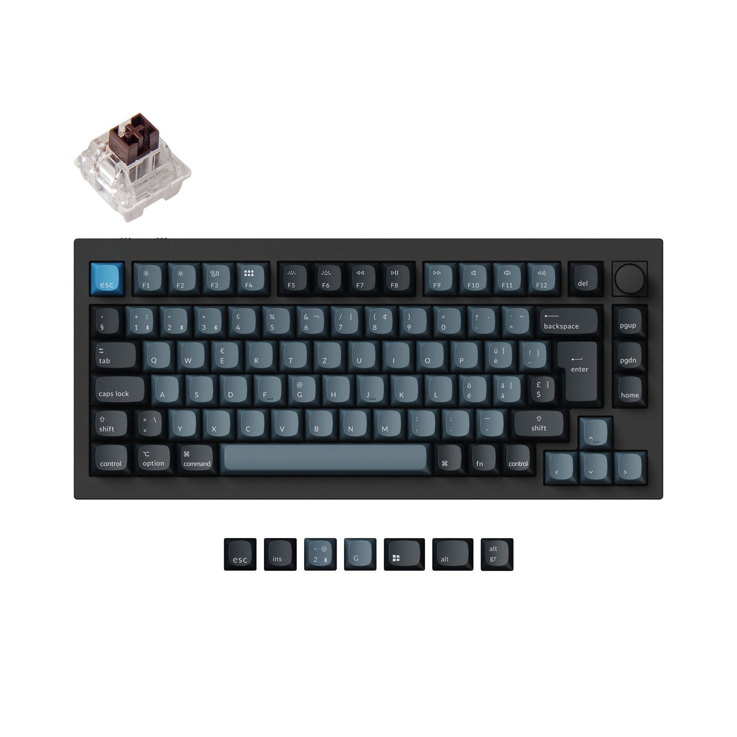 Colección de teclados mecánicos personalizados inalámbricos Keychron Q1 Pro QMK/VIA con distribución ISO
