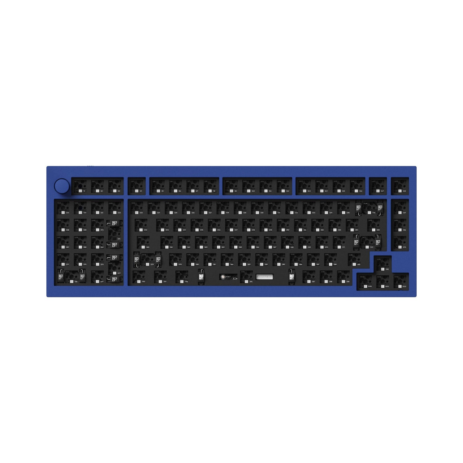 Keychron Q12 QMK VIA southpaw custom mechanical keyboard 96 percent full aluminum frame for Mac Window Linux barebone blue