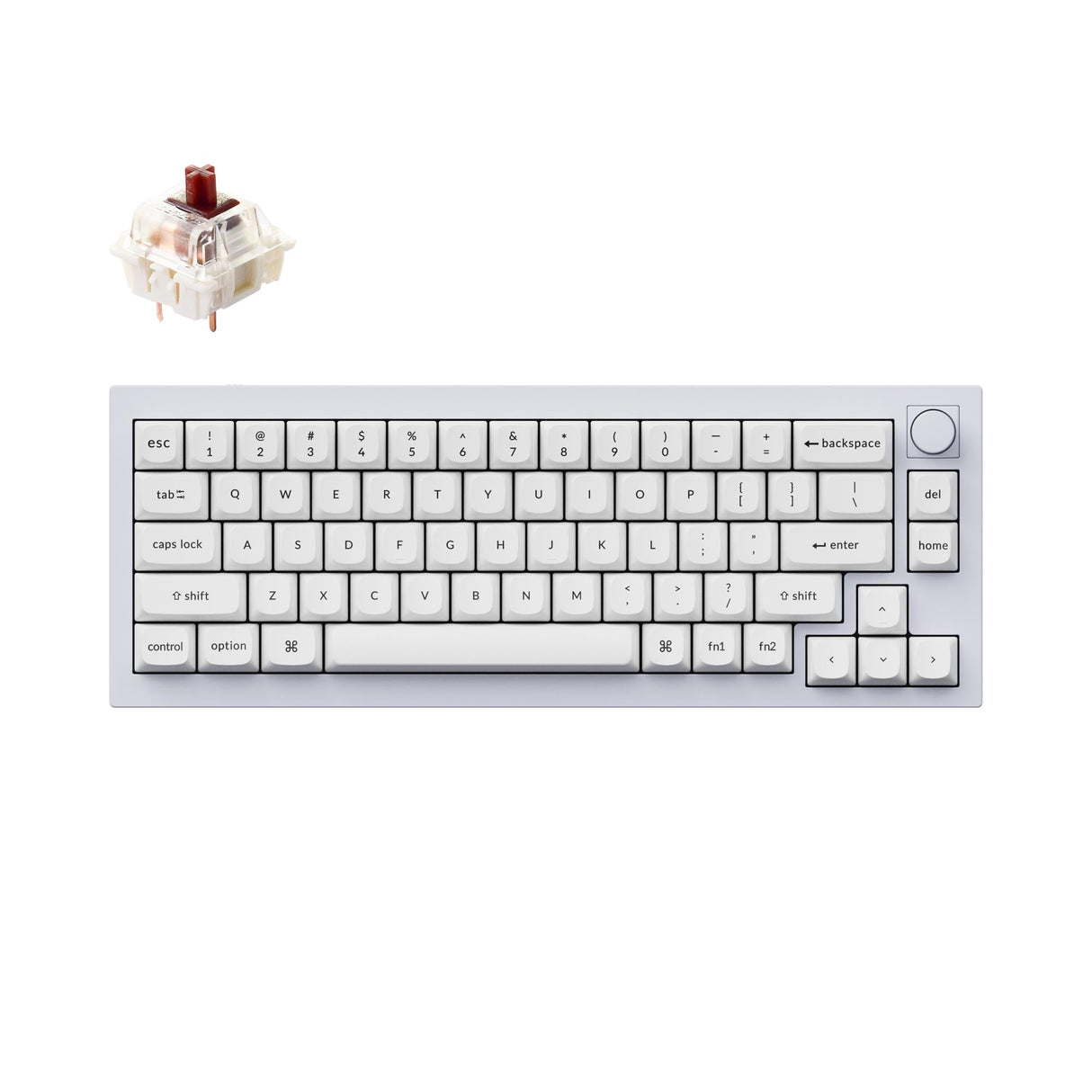 Keychron Q2 QMK VIA custom mechanical keyboard 65 percent layout full aluminum black frame for Mac Windows iOS RGB backlight with hot swappable Gateron G Pro switch brown knob version