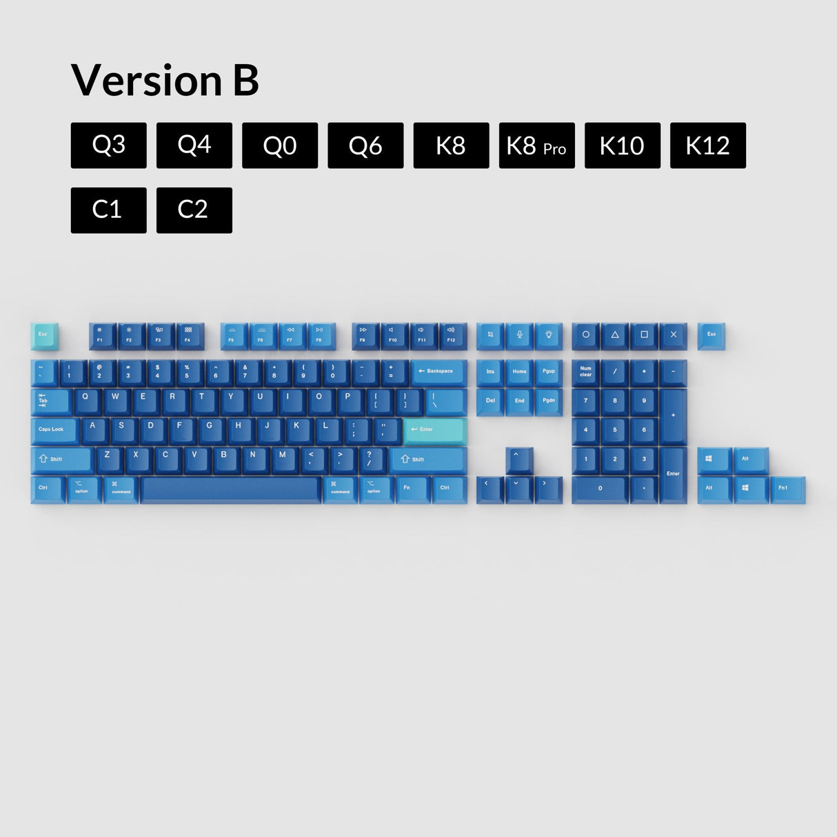 Conjunto de teclas OEM Dye-Sub PBT - Océano