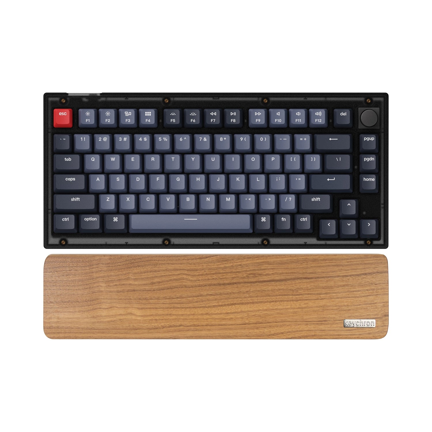Keychron V1 keyboard wooden palm rest