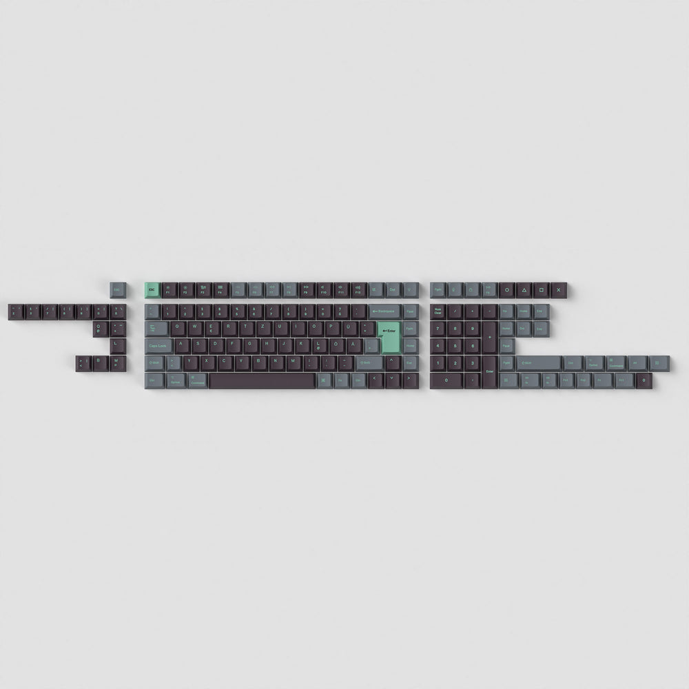 Conjunto completo de teclas ISO Cherry perfil Dye-Sub PBT - Hacker Mint