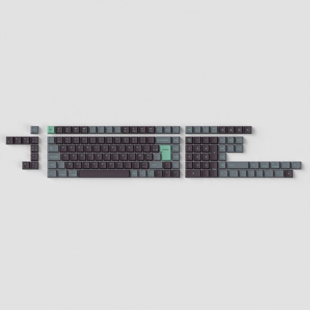 Conjunto completo de teclas ISO Cherry perfil Dye-Sub PBT - Hacker Mint