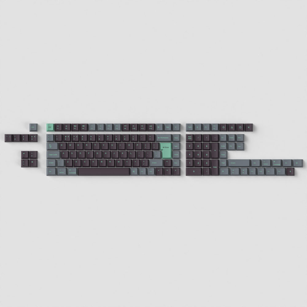 Conjunto completo de teclas ISO Cherry perfil Dye-Sub PBT - Hacker Mint