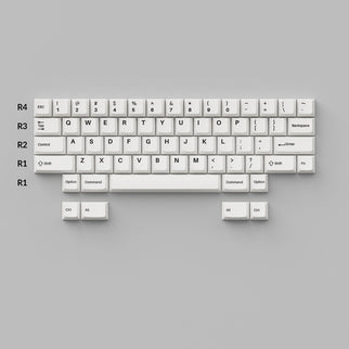 Perfil Cherry Doble - Juego Completo de Keycaps PBT - Negro sobre Blanco - Arco
