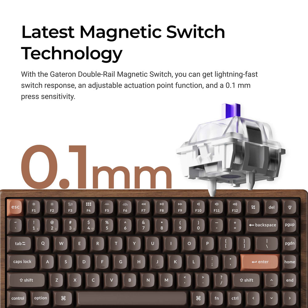 Teclado Personalizado Keychron K2 HE Inalámbrico con Interruptores Magnéticos (Edición Especial Todo Madera)