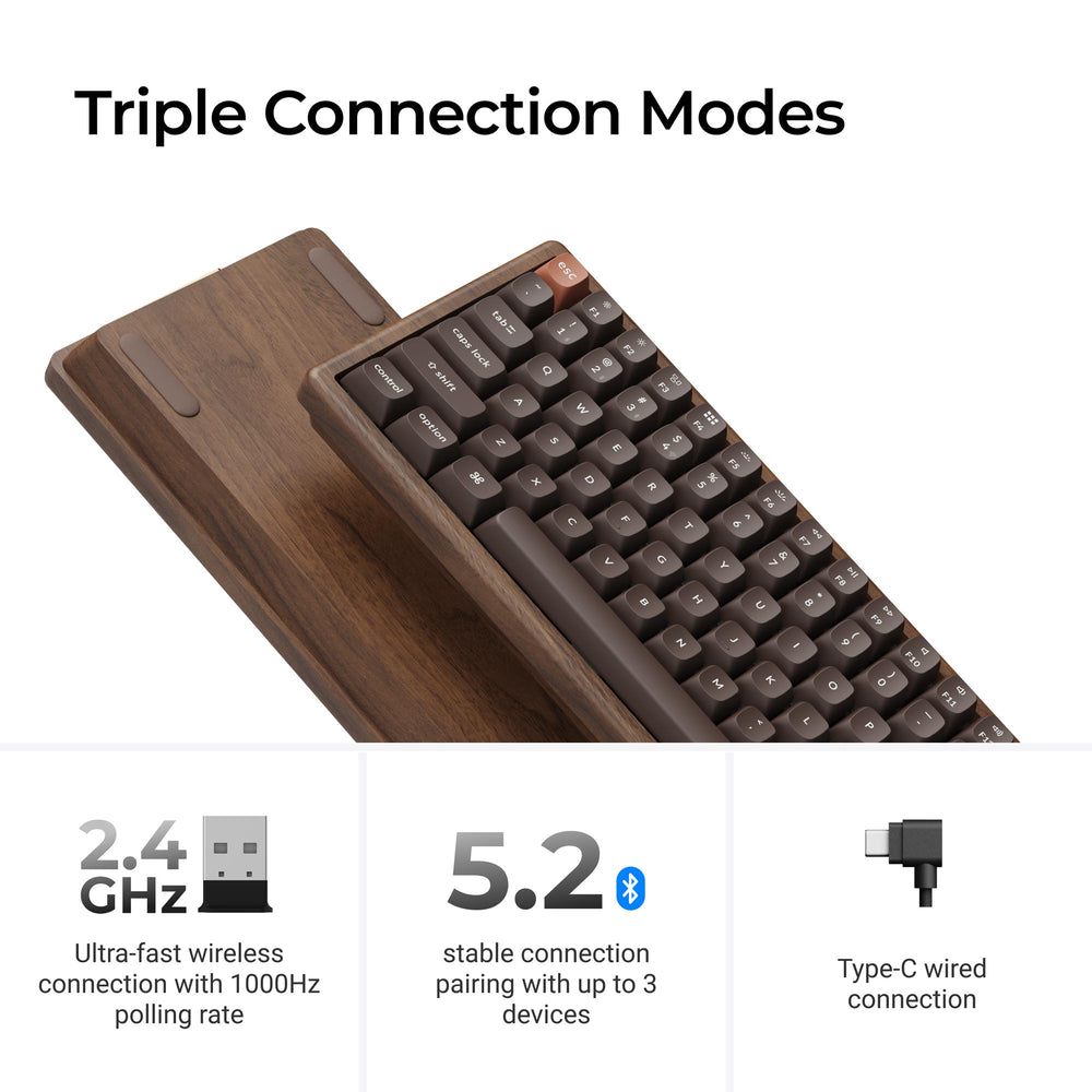 Keychron K2 HE Wireless Magnetic Switch Custom Keyboard (All-Wood Special Edition)