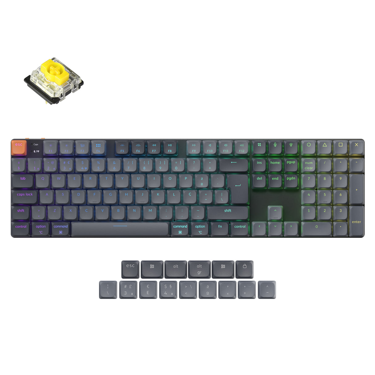 Colección de teclado mecánico personalizado inalámbrico Keychron K5 Max QMK con distribución ISO