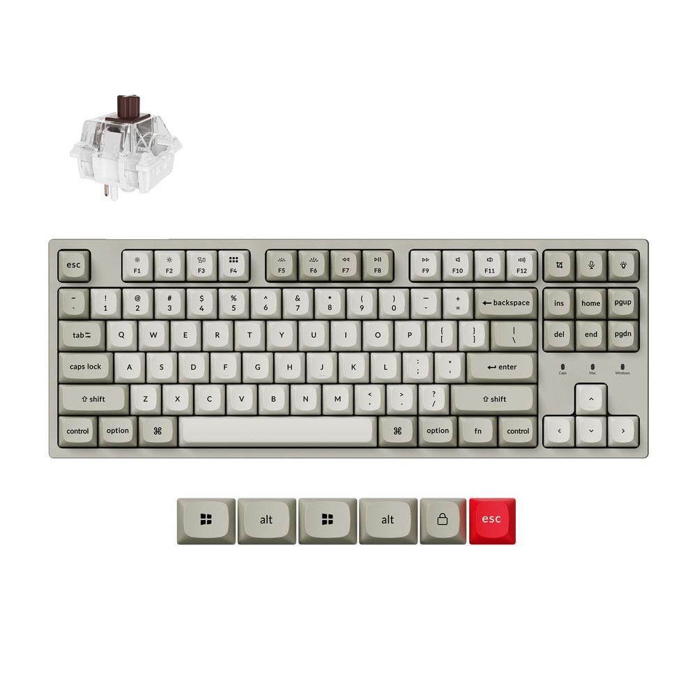 Keychron C1 Pro 8K QMK Teclado Mecánico Personalizado por Cable (Distribución US ANSI)
