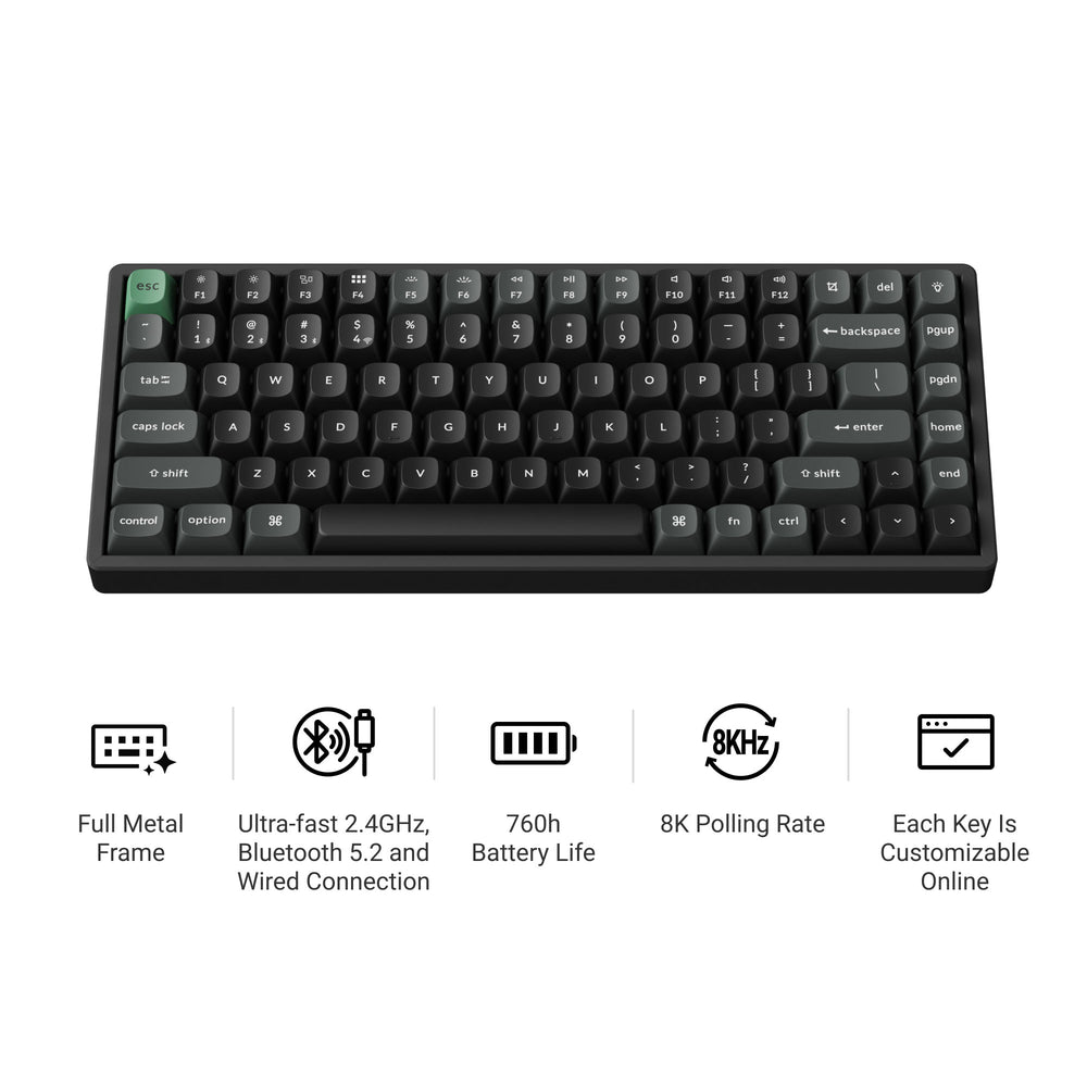 Keychron K2 Ultra 8K Wireless Custom Mechanical Keyboard (US ANSI Layout)