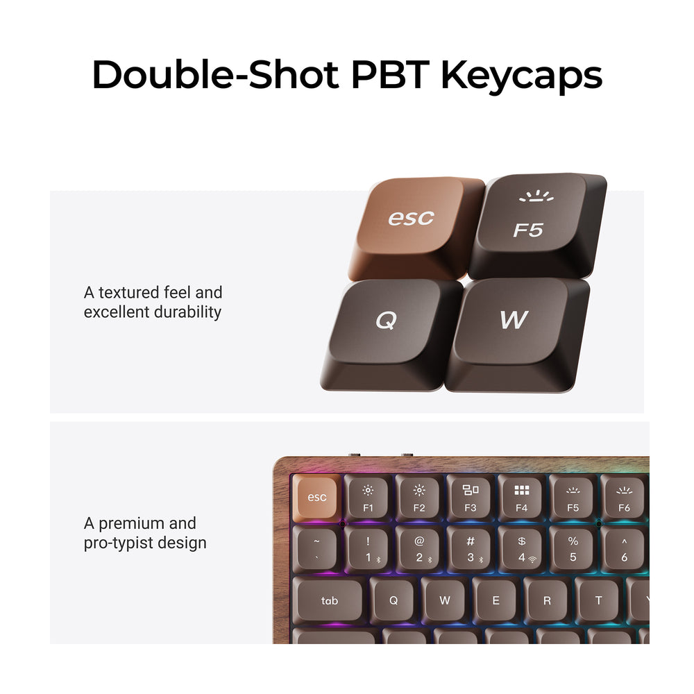 Keychron K3 Max QMK Wireless Custom Mechanical Keyboard - All-Wood Special Edition(US ANSI Keyboard)