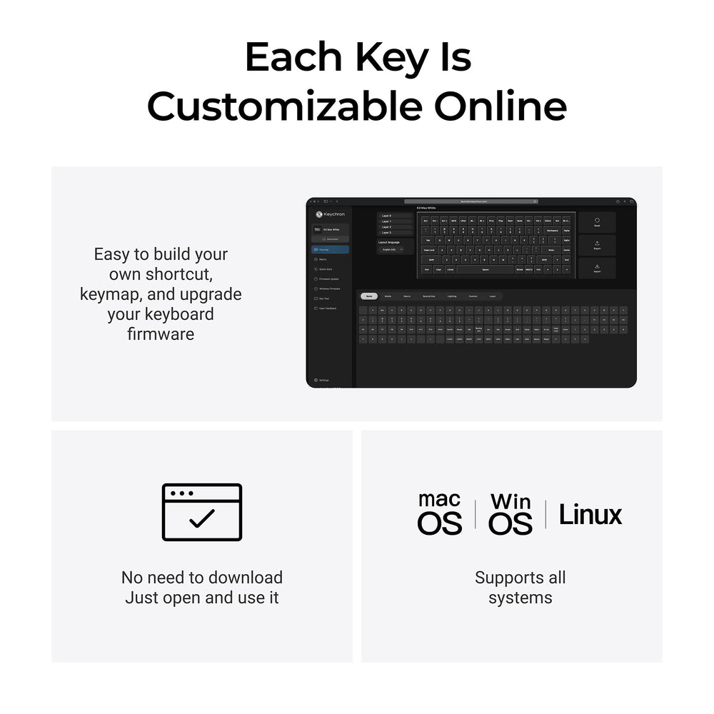 Keychron K3 Max QMK Wireless Custom Mechanical Keyboard - All-Wood Special Edition(US ANSI Keyboard)