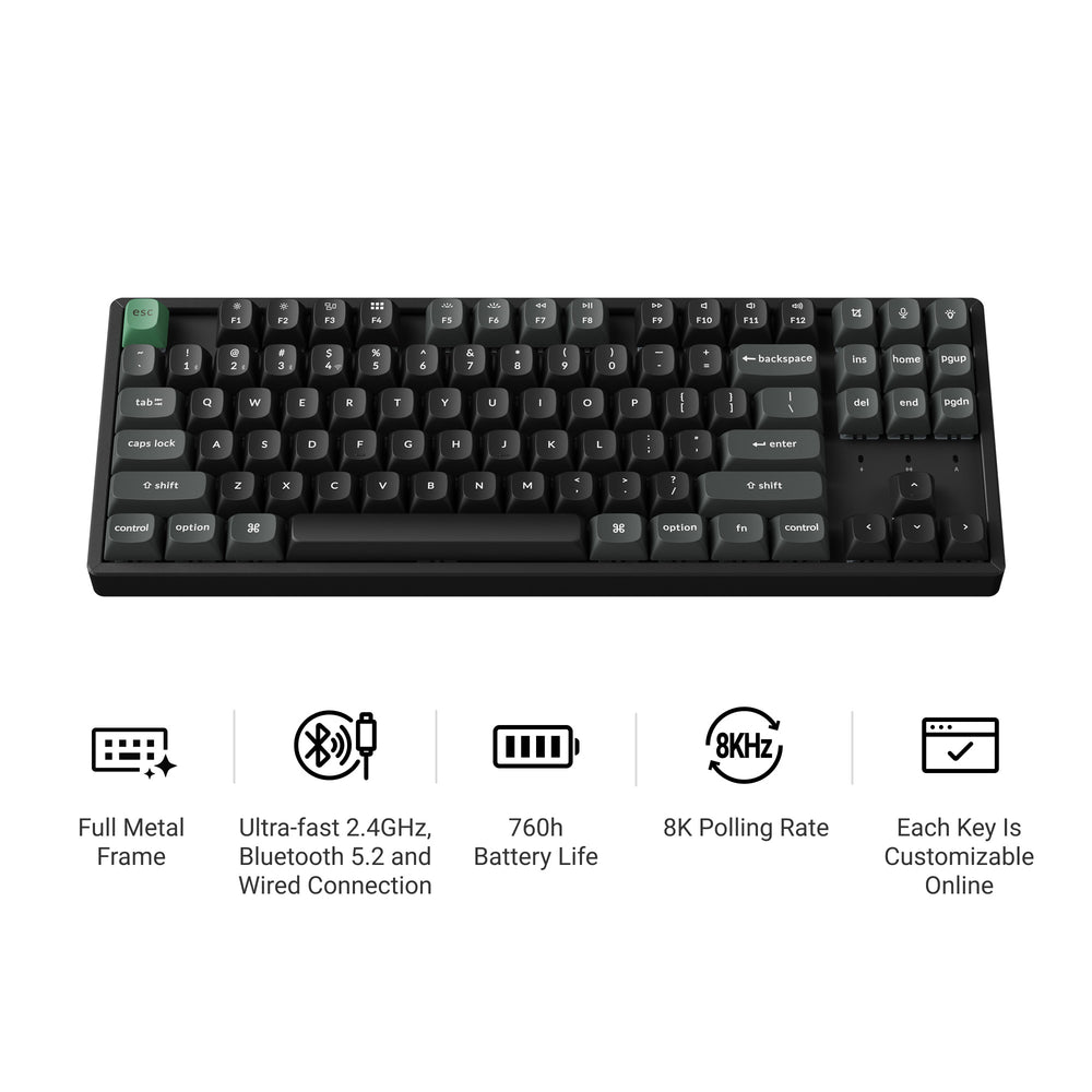 Keychron K8 Ultra 8K Wireless Custom Mechanical Keyboard (US ANSI Layout)