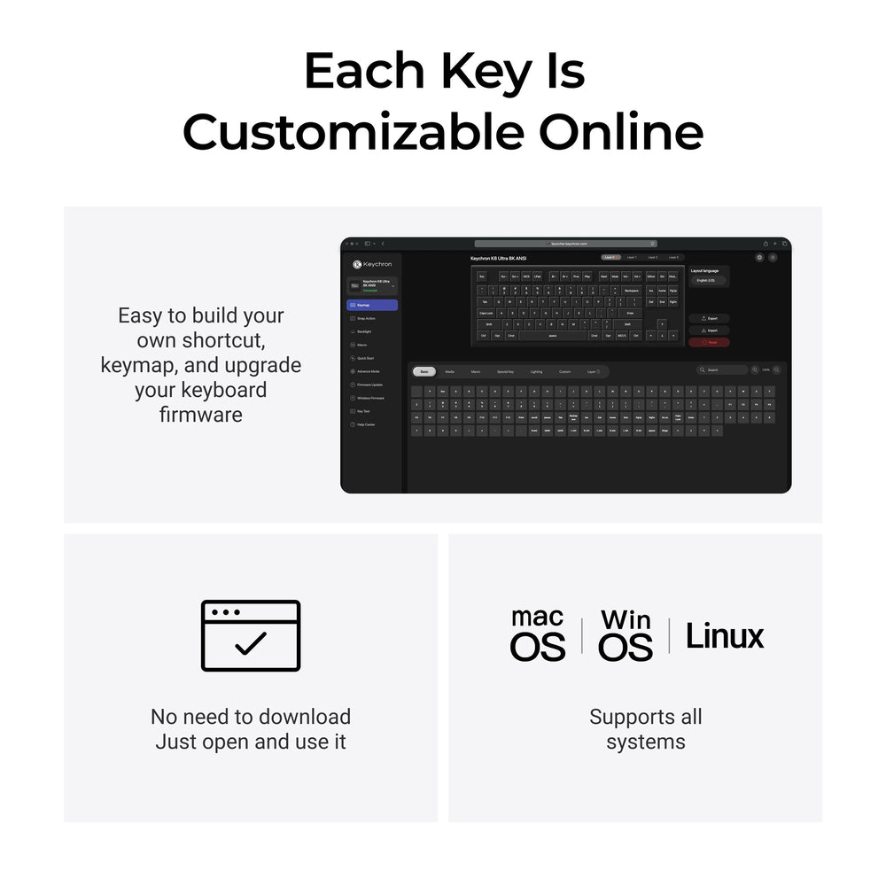 Keychron K8 Ultra 8K Wireless Custom Mechanical Keyboard ISO Layout Collection