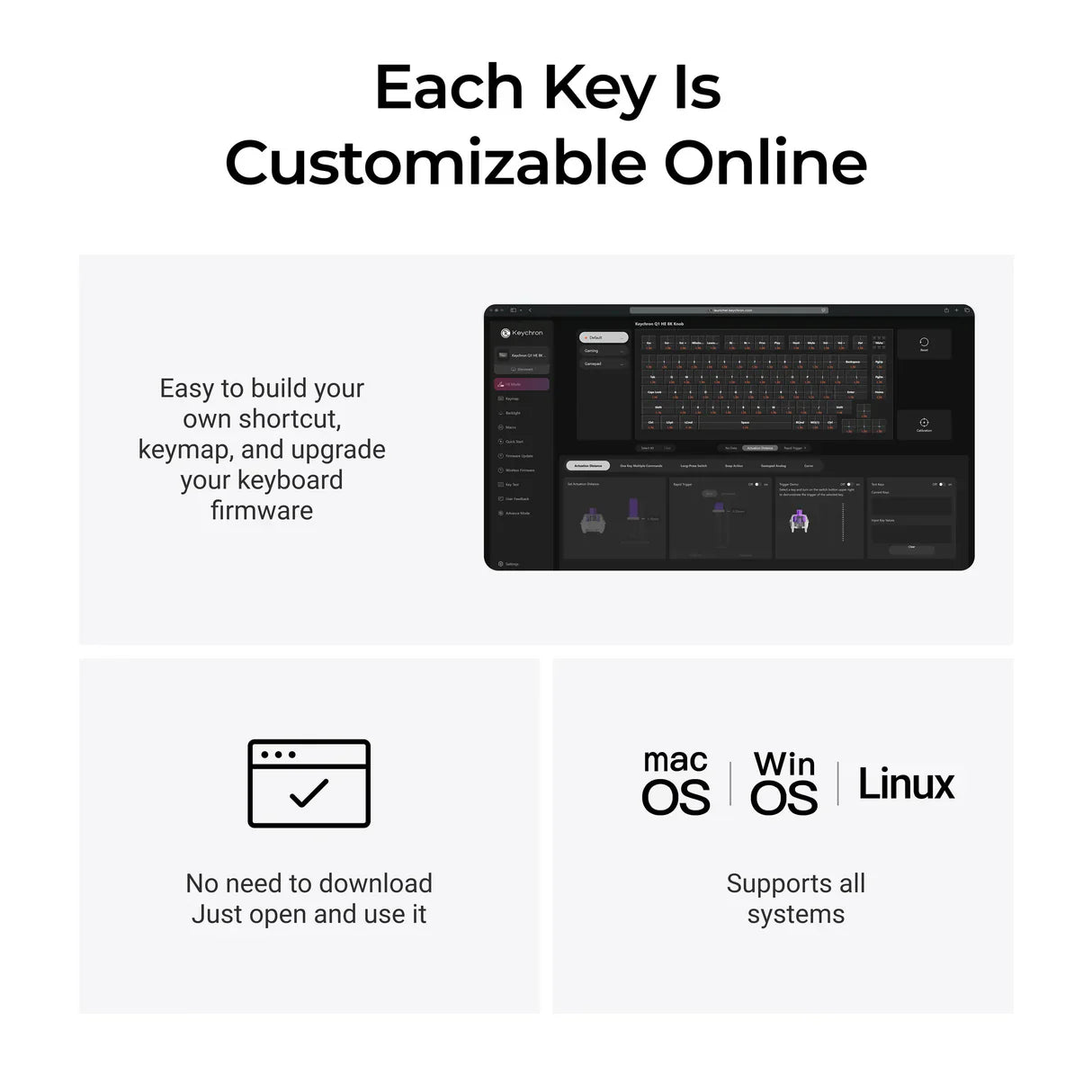 Keychron Q1 HE 8K Teclado por Cable con Conmutadores Magnéticos (Distribución US ANSI)