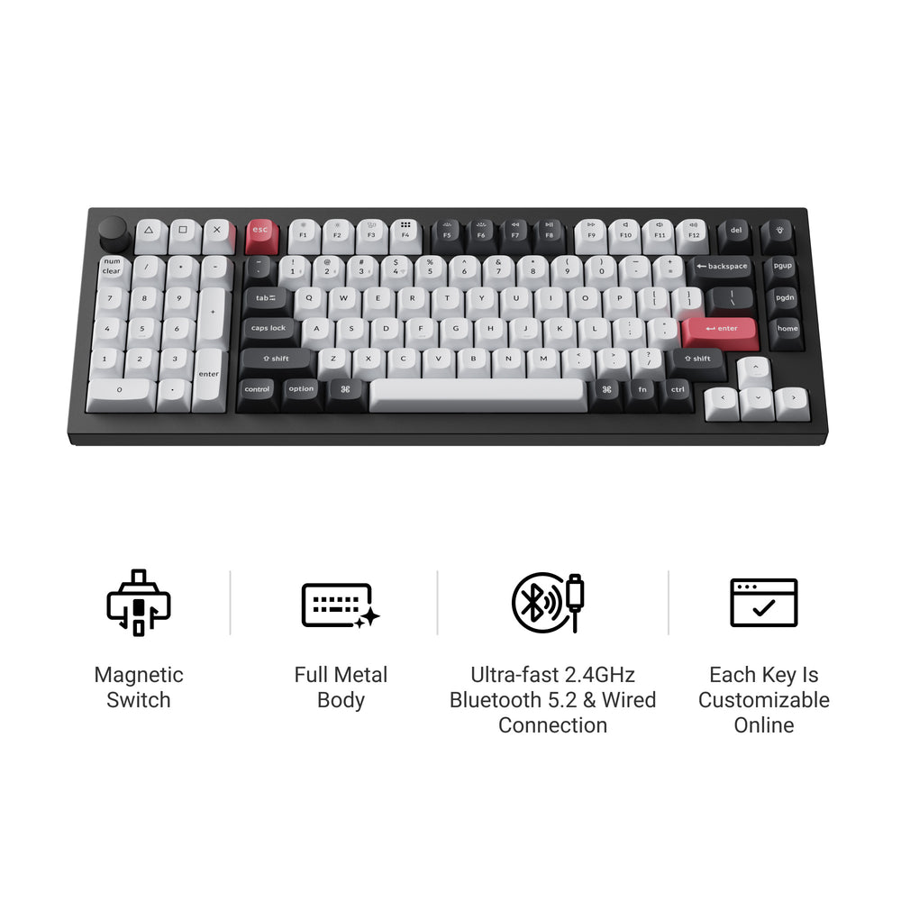Teclado Personalizado Keychron Q12 HE QMK Inalámbrico (Distribución US ANSI)