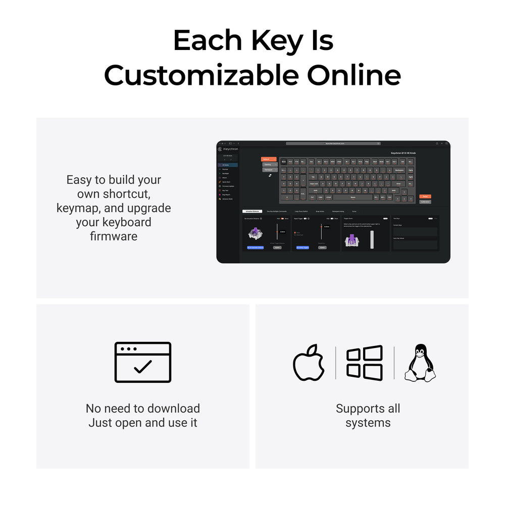 Teclado Personalizado Keychron Q12 HE QMK Inalámbrico (Distribución US ANSI)