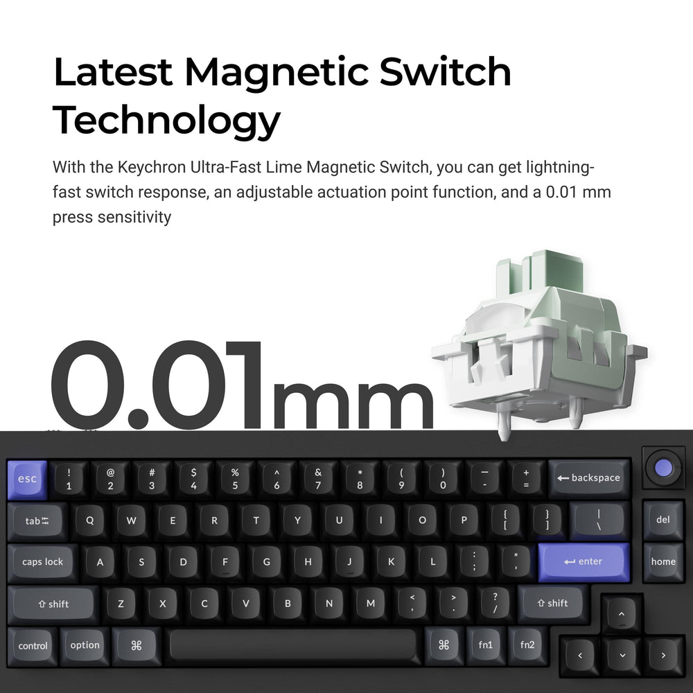 Teclado con Cable y Switch Magnético Keychron Q2 HE 8K (Distribución US ANSI)
