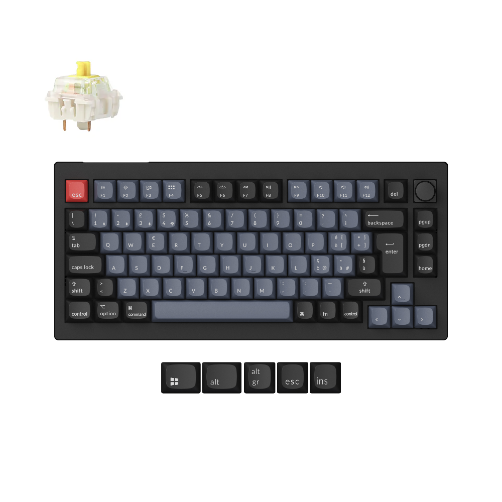 Colección de teclado mecánico personalizado inalámbrico QMK Keychron V1 Max con distribución ISO