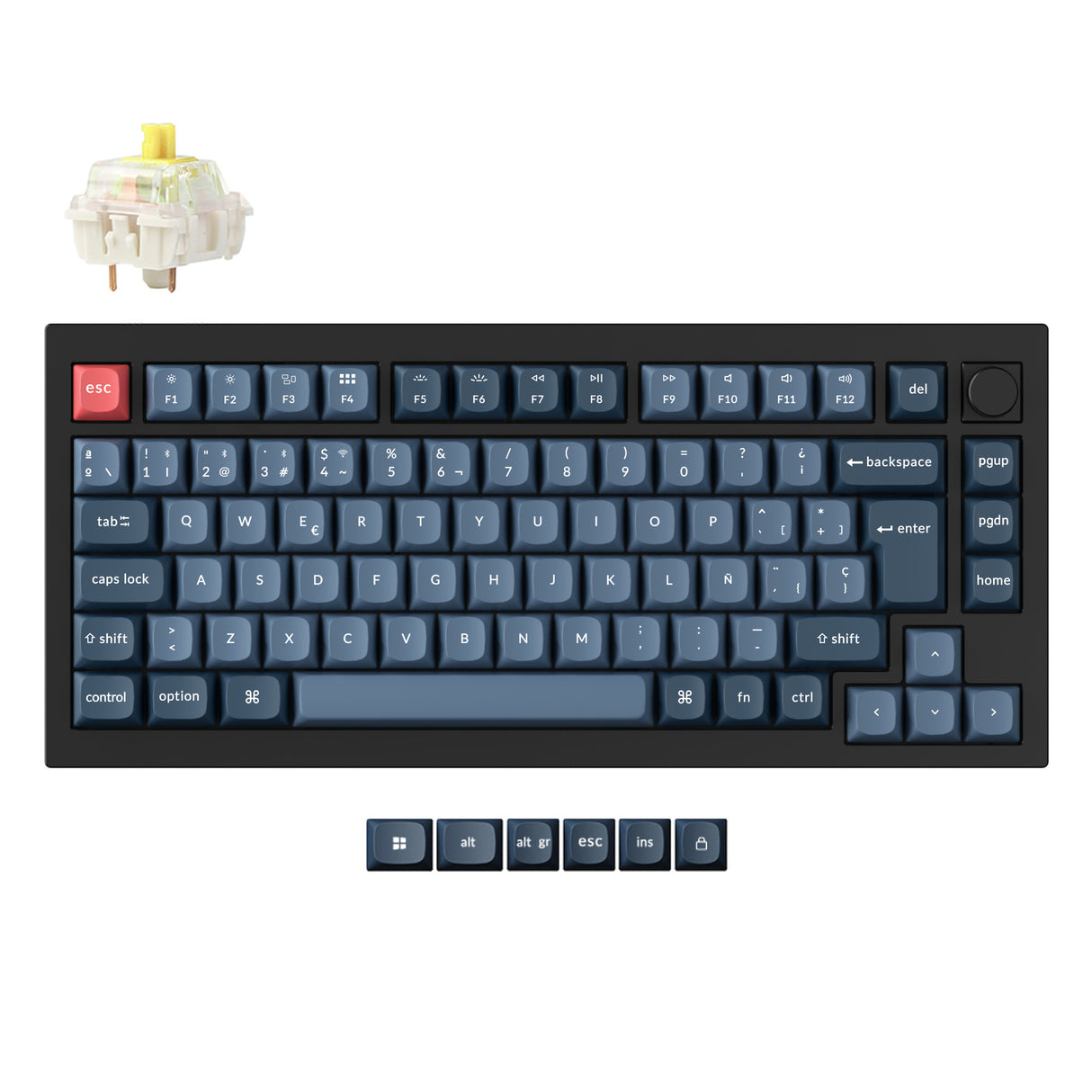Keychron V1 Max QMK Wireless Custom Mechanical Keyboard ISO Layout Collection