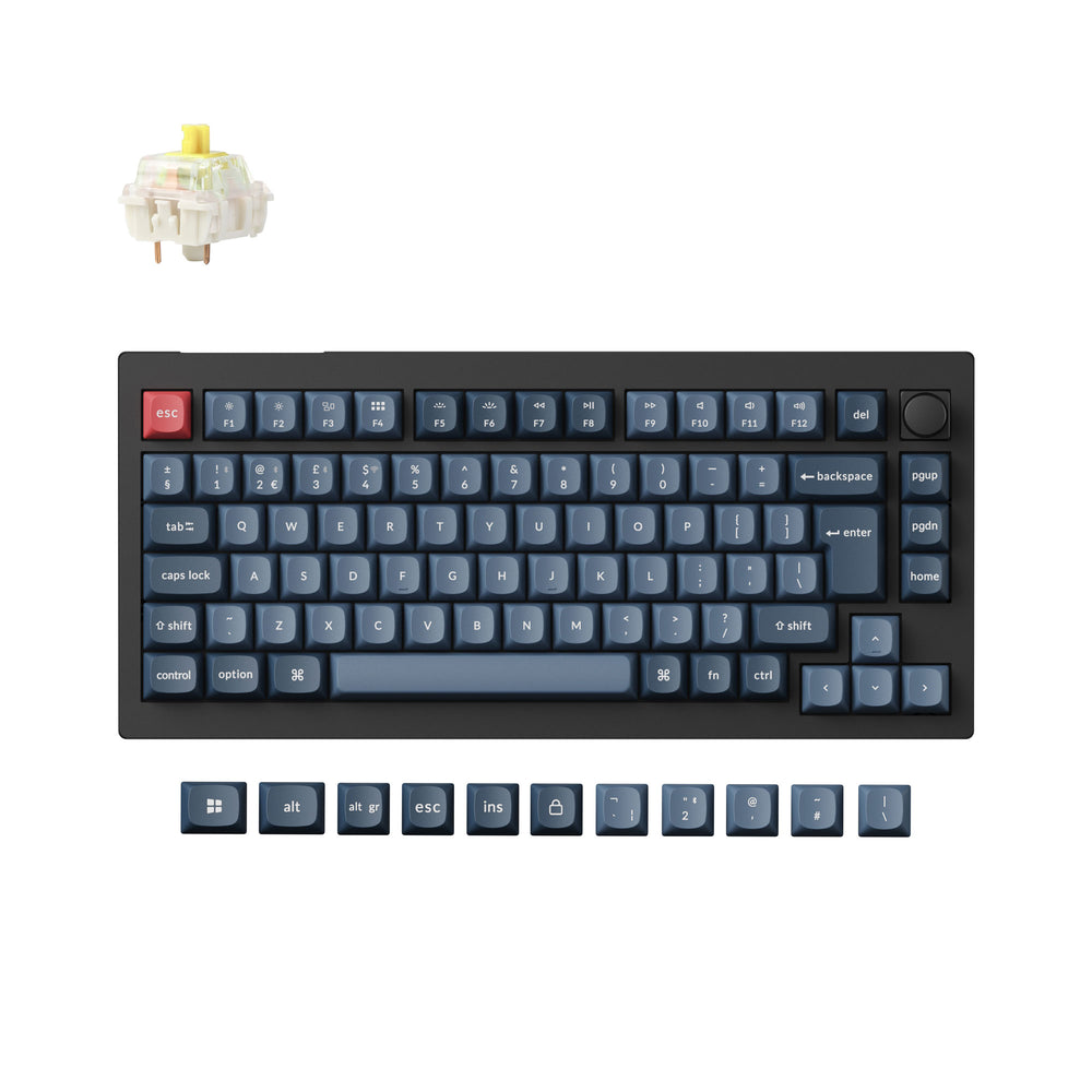 Colección de teclado mecánico personalizado inalámbrico QMK Keychron V1 Max con distribución ISO