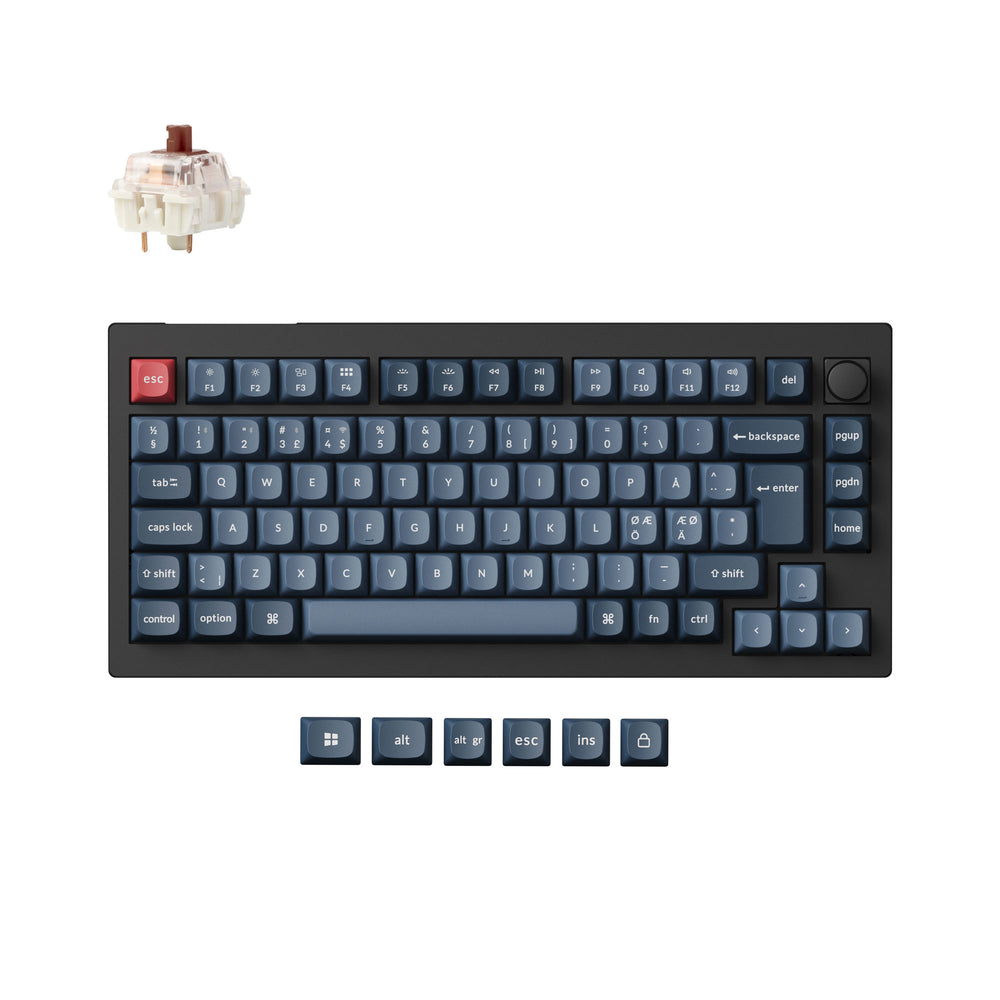 Colección de teclado mecánico personalizado inalámbrico QMK Keychron V1 Max con distribución ISO