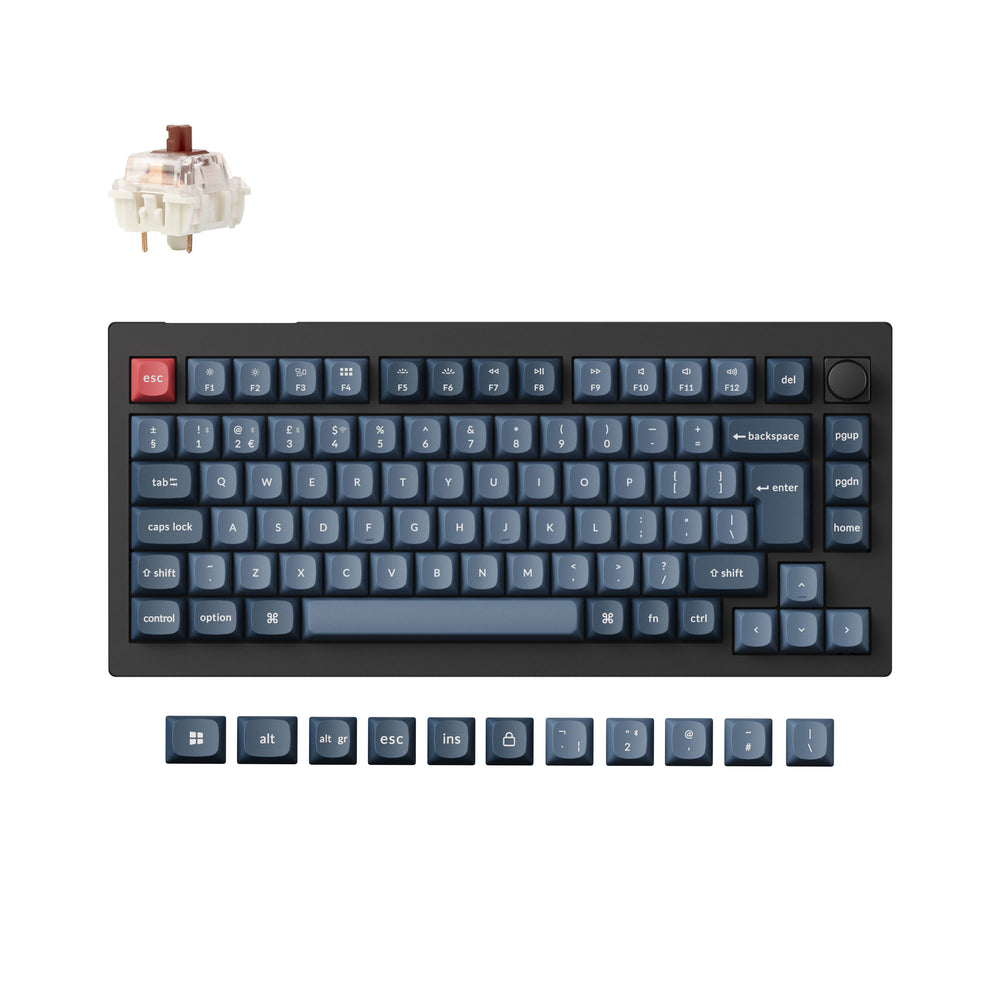 Colección de teclado mecánico personalizado inalámbrico QMK Keychron V1 Max con distribución ISO