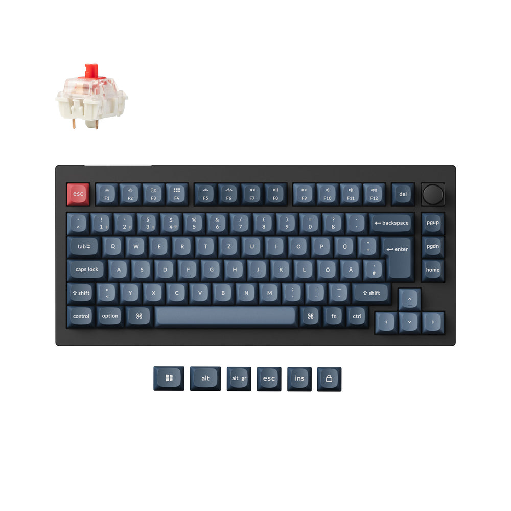Colección de teclado mecánico personalizado inalámbrico QMK Keychron V1 Max con distribución ISO