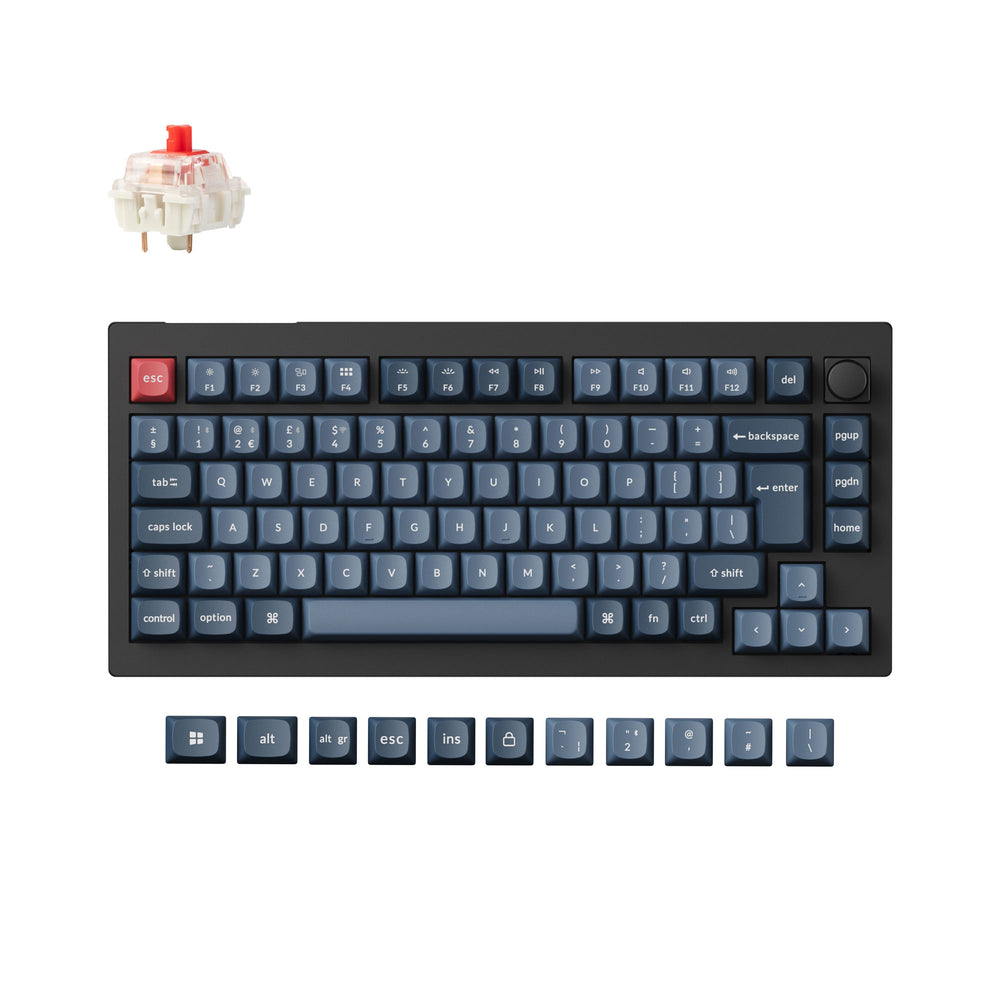 Colección de teclado mecánico personalizado inalámbrico QMK Keychron V1 Max con distribución ISO