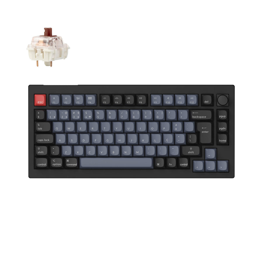 Colección de teclado mecánico personalizado inalámbrico QMK Keychron V1 Max con distribución ISO