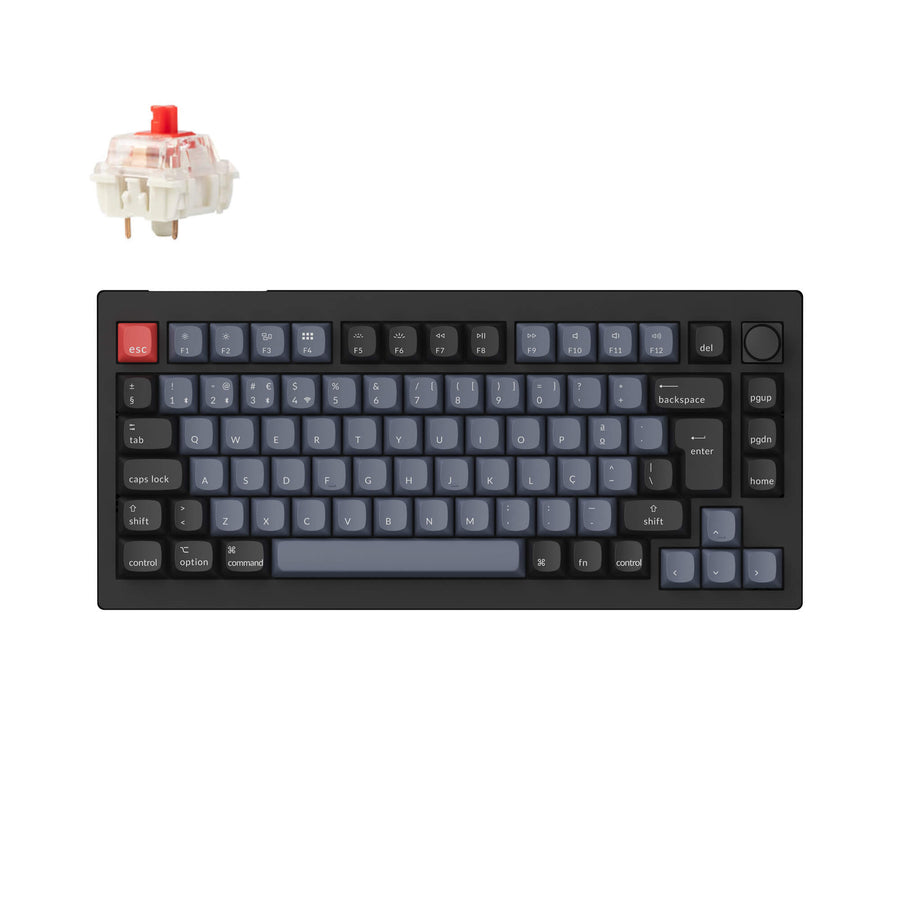 Colección de teclado mecánico personalizado inalámbrico QMK Keychron V1 Max con distribución ISO