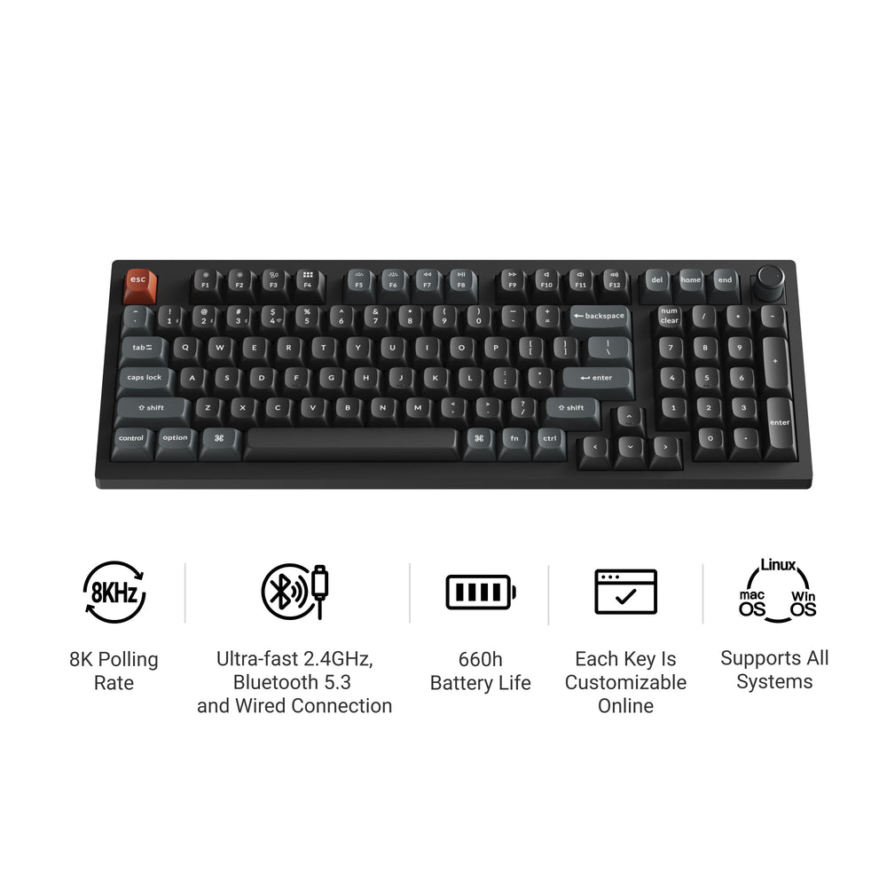 Teclado Mecánico Personalizado Inalámbrico Keychron V5 Ultra 8K (Distribución US ANSI)