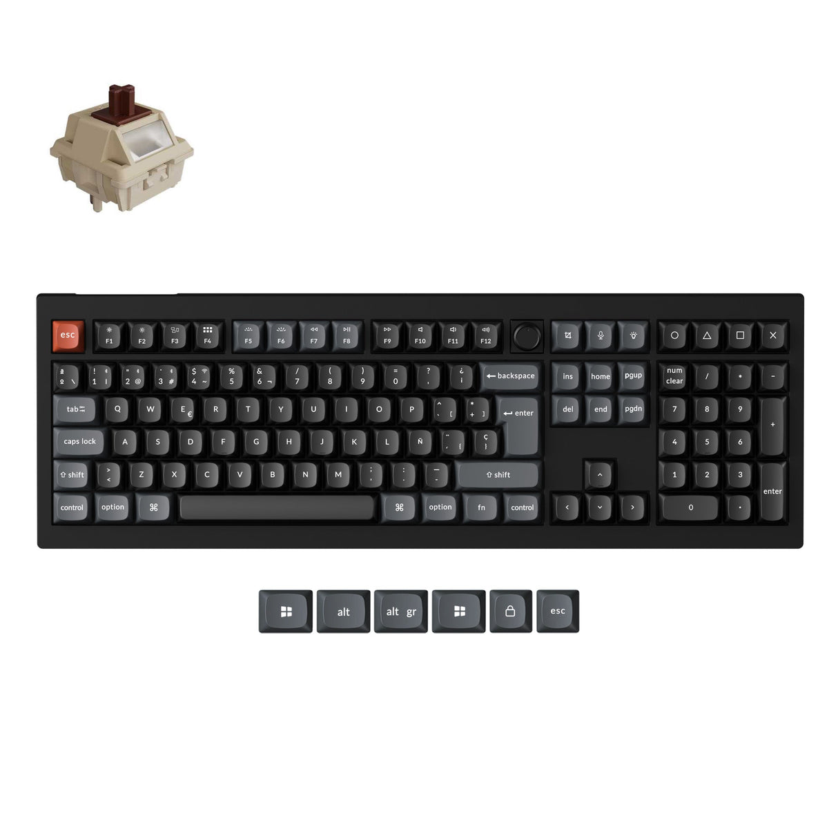 Colección de teclados mecánicos personalizados inalámbricos Keychron V6 Ultra 8K con diseño ISO