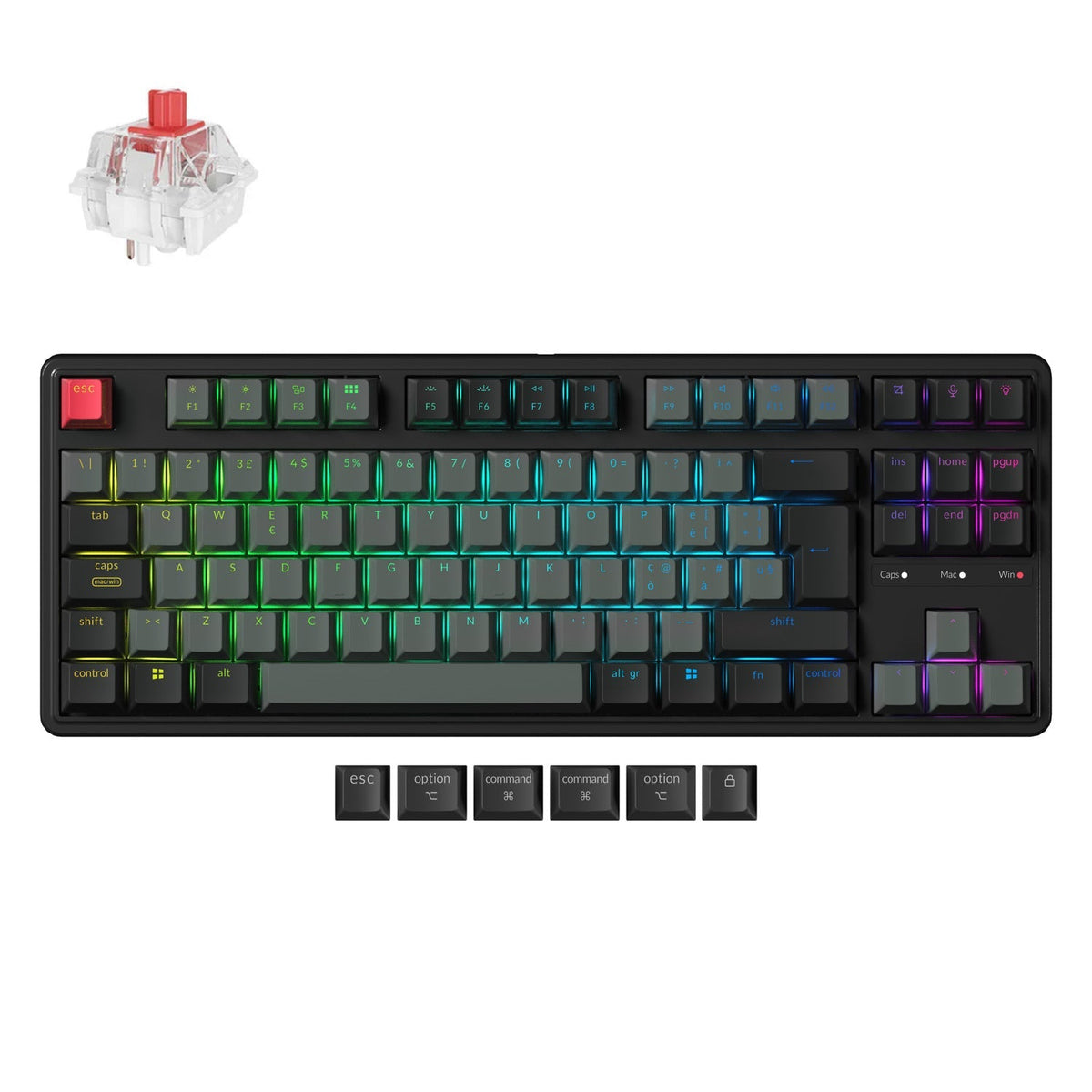 Keychron C3 Pro 8K QMK Wired Custom Mechanical Keyboard ISO Layout Col ...
