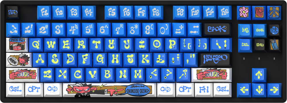 NINEGO - Conjunto completo de teclas Cherry Profile de PBT con sublimación